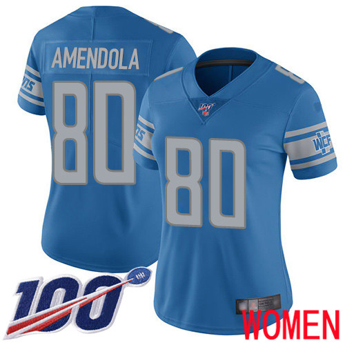 Detroit Lions Limited Blue Women Danny Amendola Home Jersey NFL Football #80 100th Season Vapor Untouchable